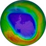 Antarctic ozone map for 2023-09-29
